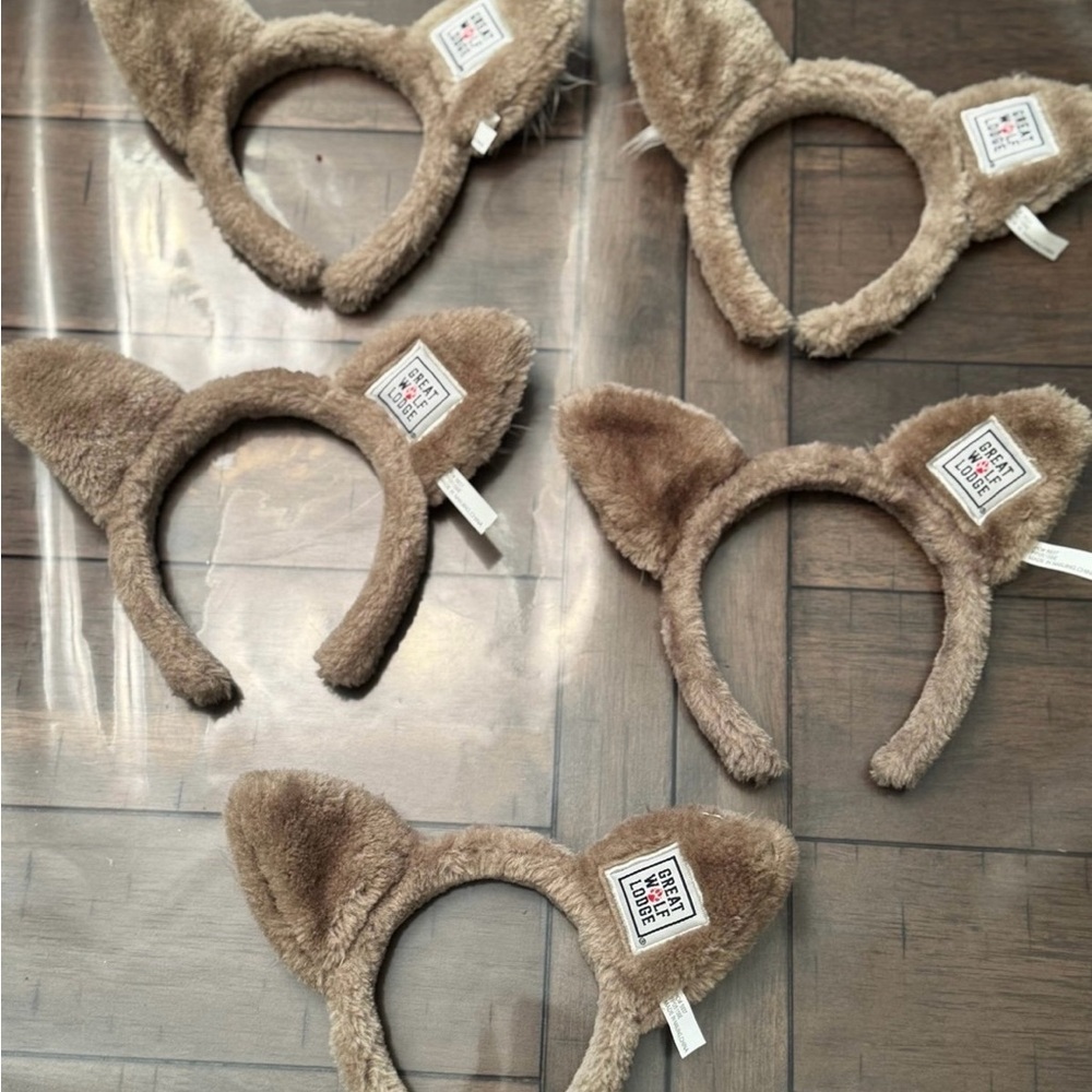 Great Wolf Lodge Fuzzy Brown wolf Ear Headbands